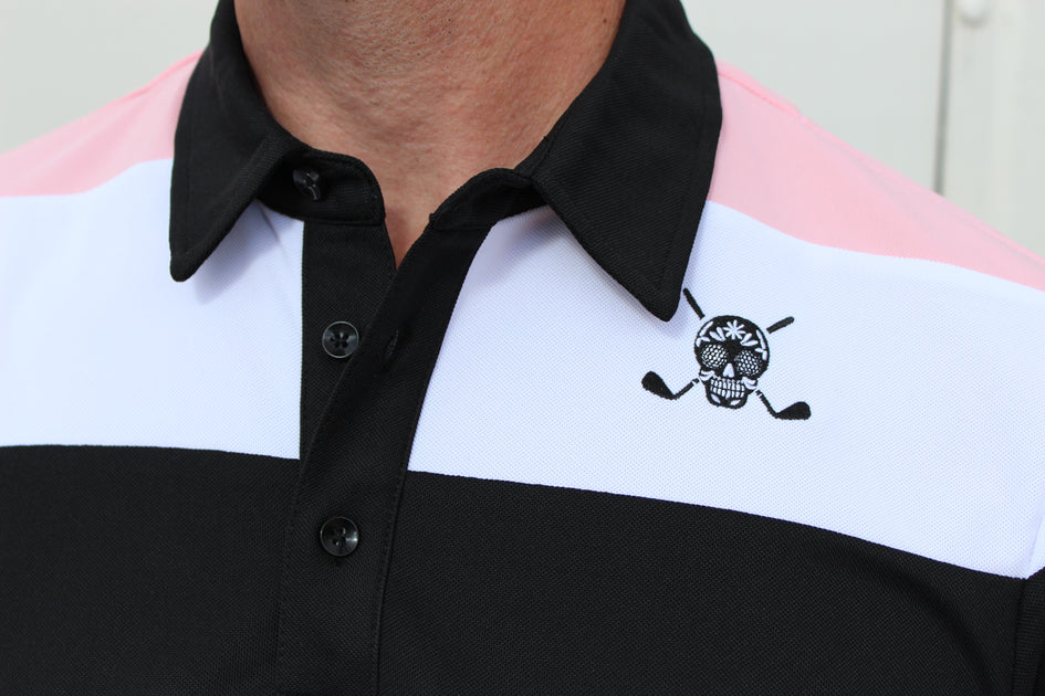 CHUCO GOLF Equus Striped Pink Men's Golf Polo – Chuco Golf